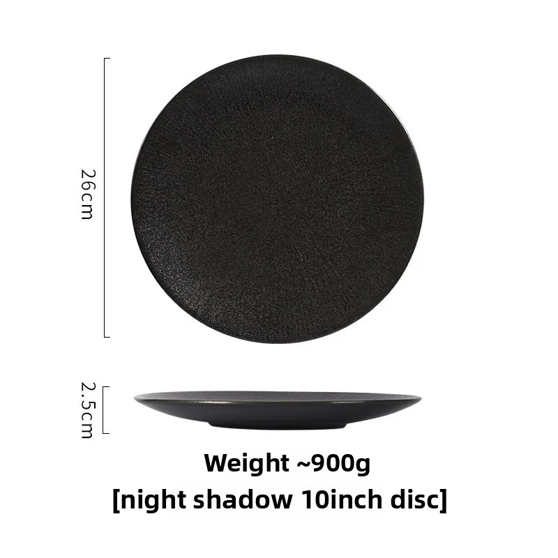 Einfacher runder Keramikteller Ich bin japanischen Stil, kreativer Steak-Essteller, Nudellinie, flaches Erzähler, westliches Restaurant-Geschirr: Lila