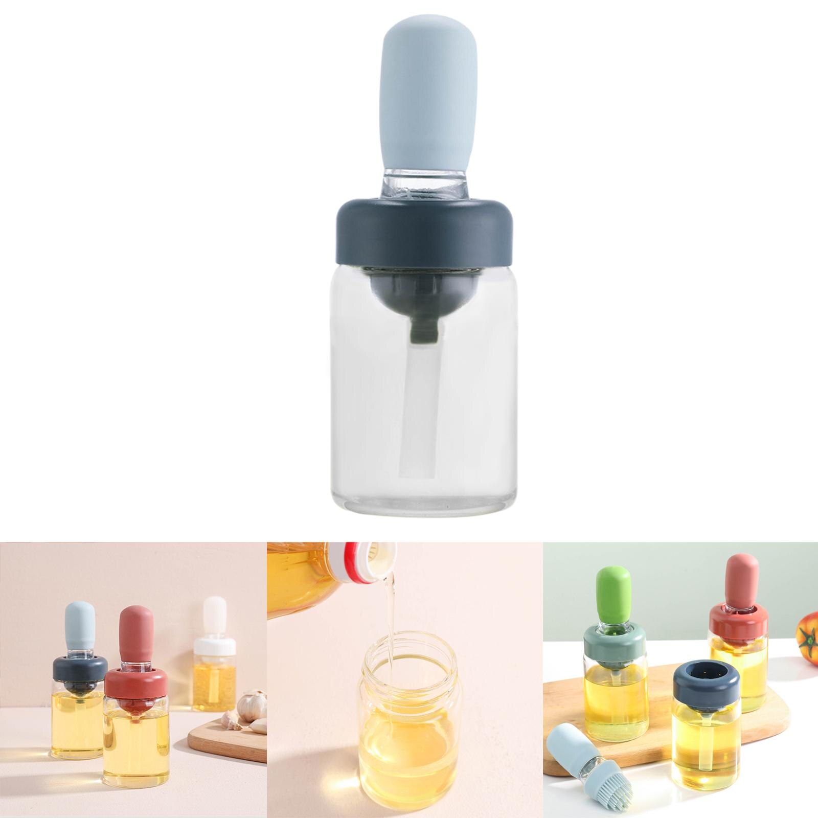 Draagbare Olie Fles Met Siliconen Borstel Olie Container, grill Olie Borstels 180Ml Olie Dispenser Voor Bbq Grill Outdoor Gadget Gereedschap