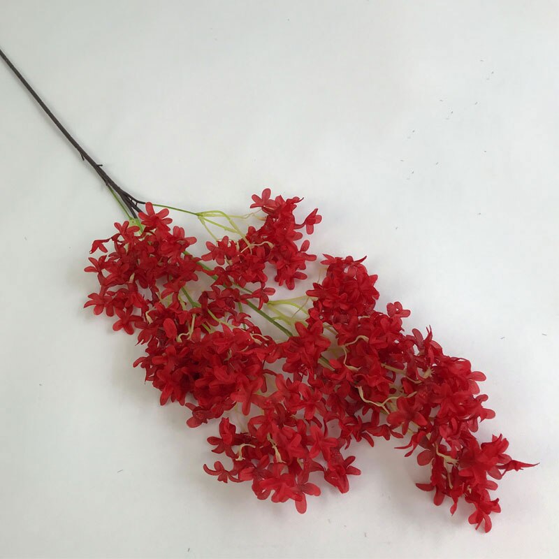 Flores lilas de seda artificiales deslumbrantes, 1 ramo de flores de seda sintética Lila, ramo de novia, decoración para el hogar, boda, Año: Rojo