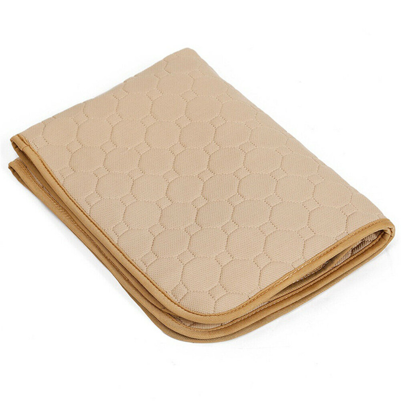 Reusable Dog Puppy Pad Training Washable Dog Diaper Urine Pads Pee Mat: Beige / S