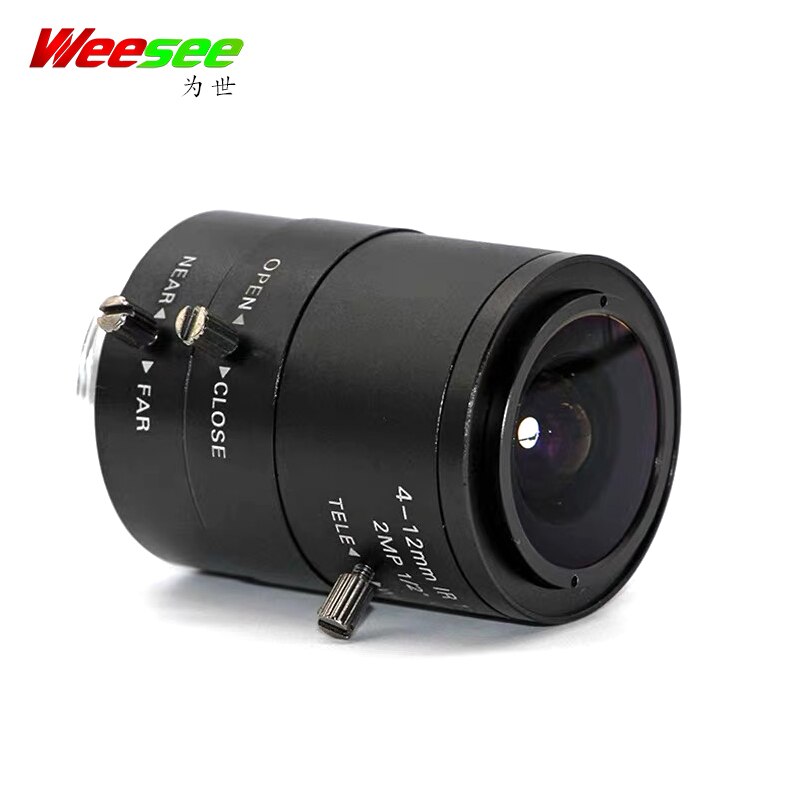 WS 4.0-12mm 2MP 2 megapixel HD CCTV lens manual zoom iris focus varifocal C mount 2 megapixel cctv lens for 1/2" image size