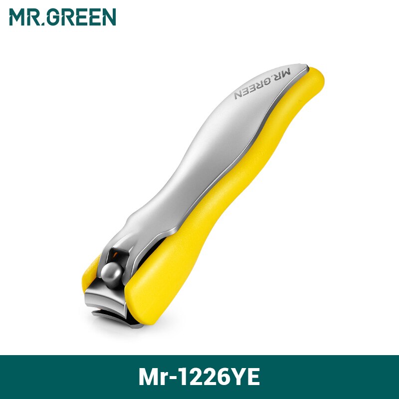Mr.green farverige negleklipper anti-stænk negleskærer aftagelig fingernegleklipper i rustfrit stål manicure negleværktøj: Mr -1226ye( gul)