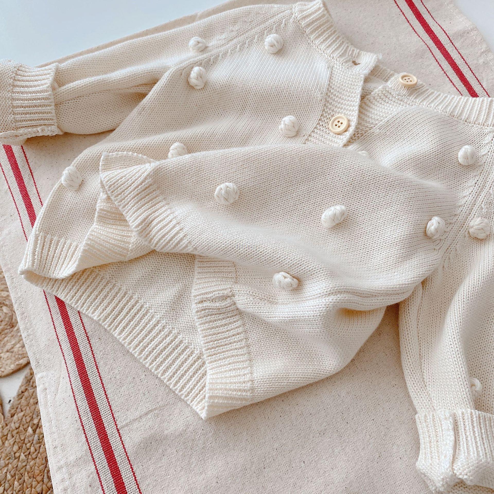 Baby Girls Knitted Cute Sweater Spring And Autumn Children Knitted Ball Cardigan Korean Toddler Kids Sweet Princess Tops