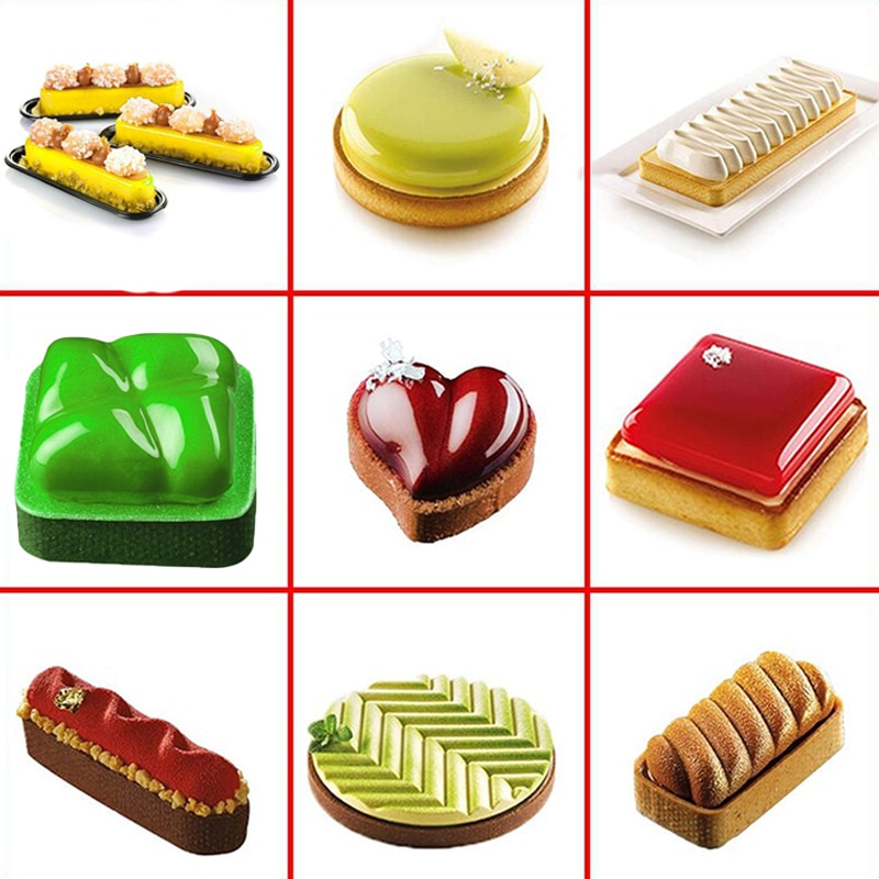 2 Pcs Hittebestendig Geperforeerde Kit Tarte Ring Taartje Mold Hart/Rond/Ovaal Mousse Cake Ring Mallen/Vorm Voor Bakken Tartlets 781