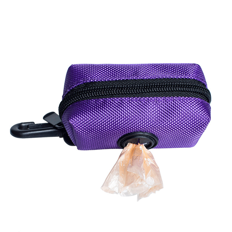 Travel Outdoor Protable Dog Poop Bag Dispenser Dog Poop Bag Holder Polyester Carrier Tool Cats and Dogs Poop Bag Case Storager: Purple