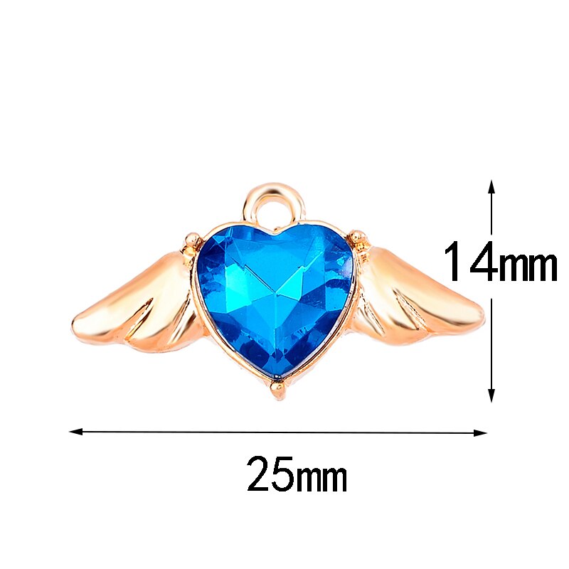20 stück 25*14mm- farbige acryl-engelsflüGel-anhänger aus legierung, zubehör für diy-schmuck, bastelarbeiten, halsketten, ohrringe, Material