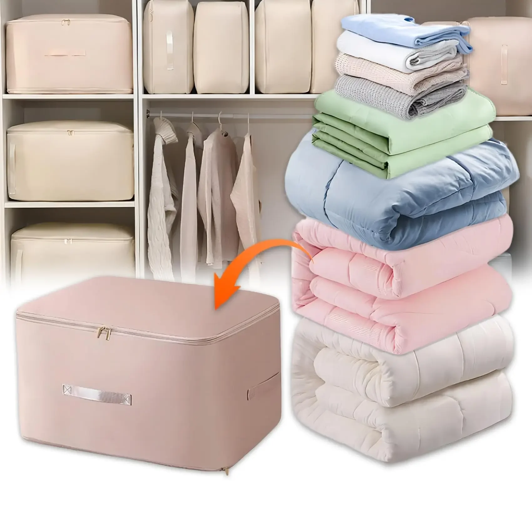 Sac de rangement à Compression anti-poussière, sac de rangement de grande capacité, résistant à l'humidité pour vêtements, couette, sac mobile, organisateur d'auto-Compression
