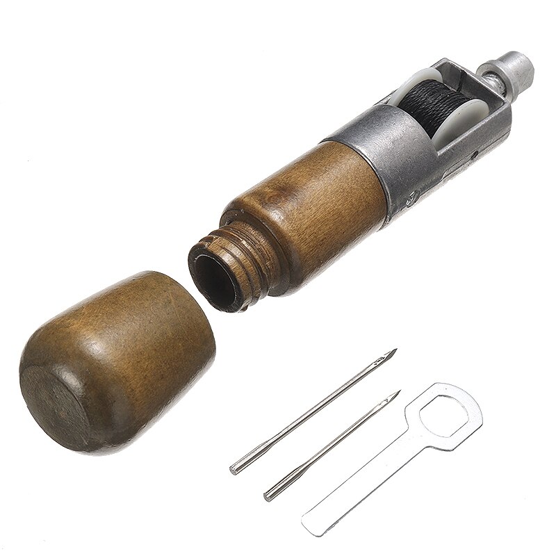 1Set Leather Craft Automatic Lock Stitching Sewing Awl Tool + Needle + Wrench DIY Manual Sewing Machine Leather Craft