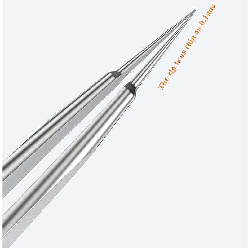 Pinça cilíndrica qinali, redonda, polida à mão, não magnética, aço inoxidável, 0.1mm, antiferrugem, resistente ao desgaste e à corrosão