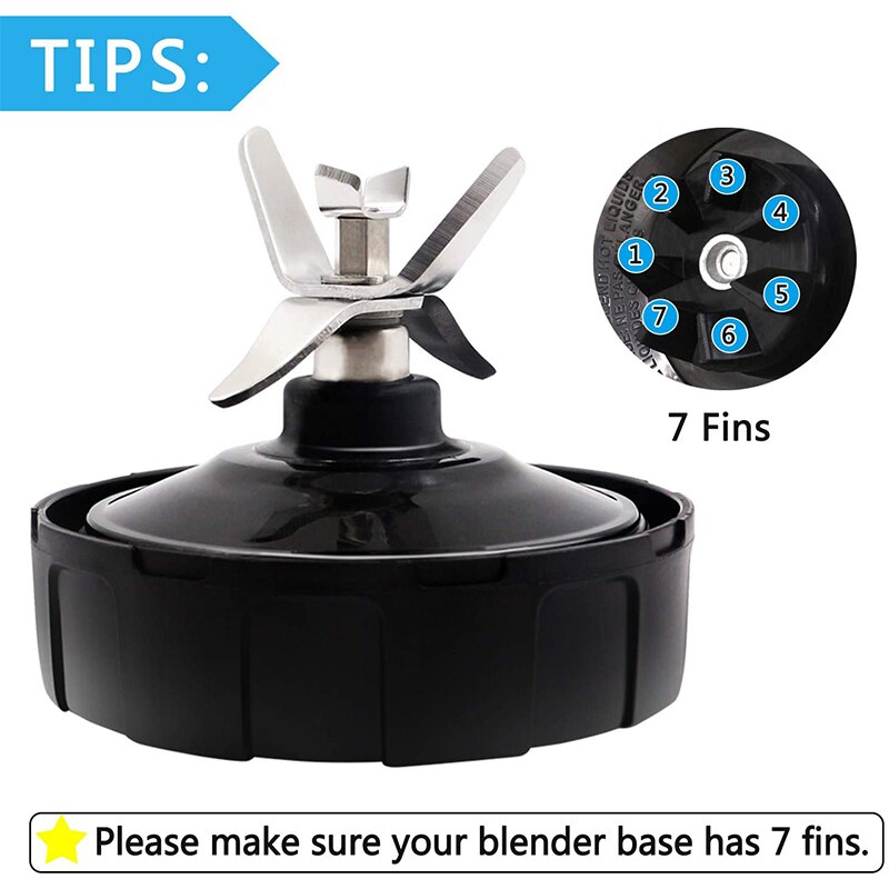 7 Fins Extractor Blades Replacement Part Bottom Blade for Ninja Blender for Nutri Ninja Blender Accessories
