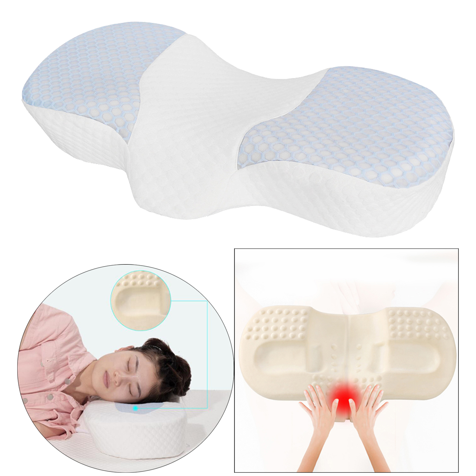 Ergonomic Contour Memory Foam Cervical Pillow for Sleeping Orthopedic Neck Support for Side Back Sleepers Washable