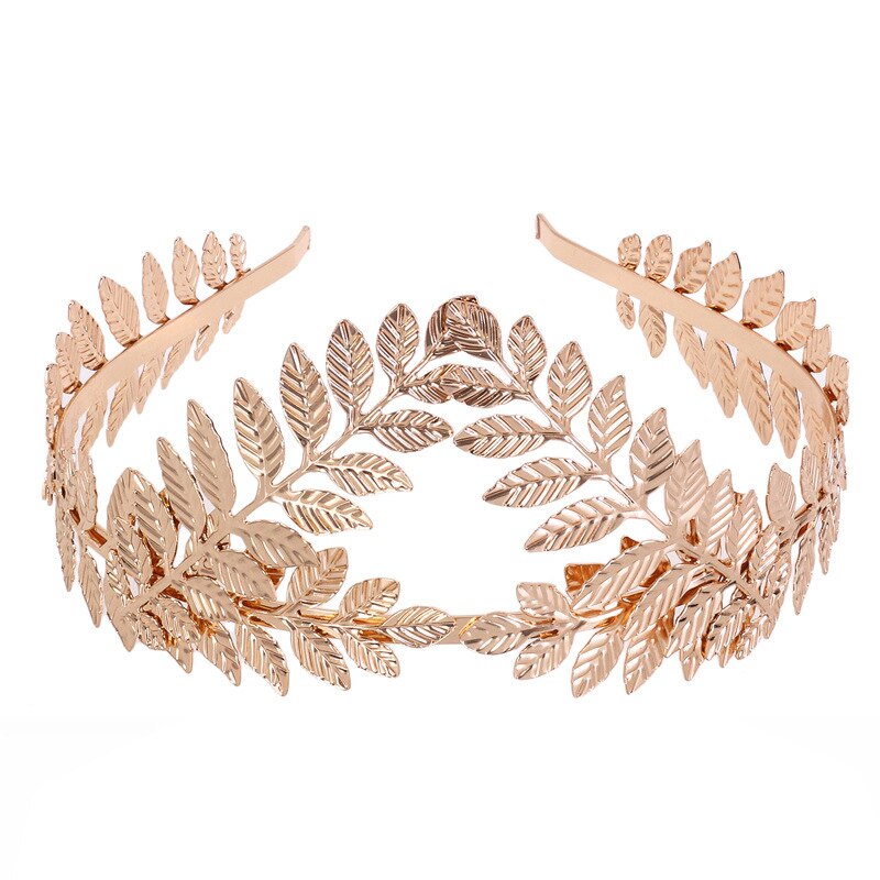 Bridal Hair Accessories Hair Bands Korean Gold Leaves Wreath Vintage Pearl Wedding Tiara Headband Women Girls Hair Crown