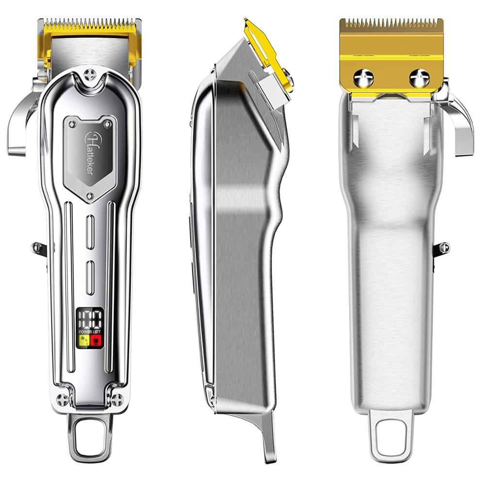 All metal Men‘s hair clipper electric LED rechargeable hair trimmer electric hair cutter machine fading blending