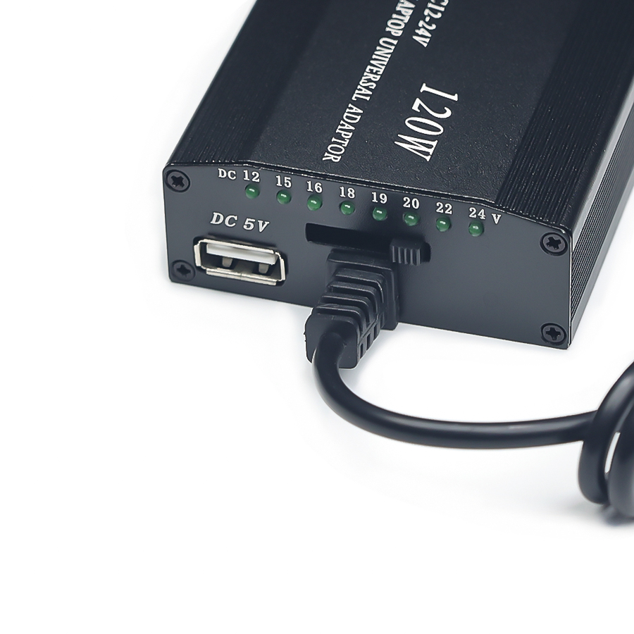 Multifunktionales Laptop-Netzteil, Autoladegerät, Computer-Adapter, 120 W, einstellbare Spannung für HP ASUS LENOVO ACER IBM