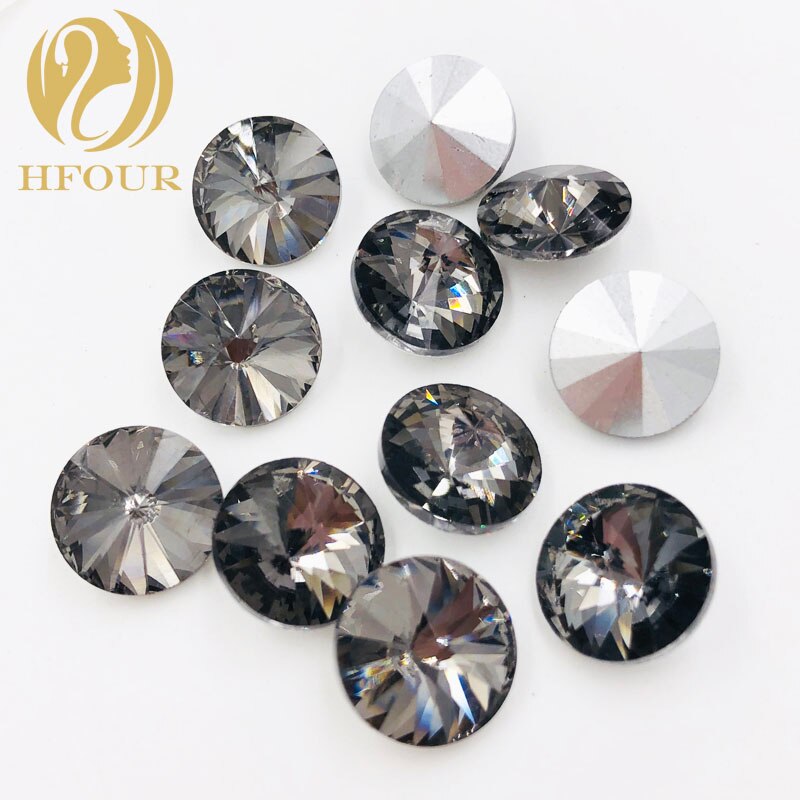 Grijs ronde vorm Pointback glas steentjes gelden horloge Decoratie DIY trouwjurk sieraden accessoires