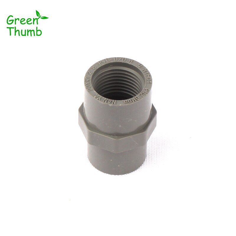 5pcs 1/2 Inch Female Thread to Inner Diameter 20mm PVC Straight Connector Grey Plastic Water Pipe Accessories