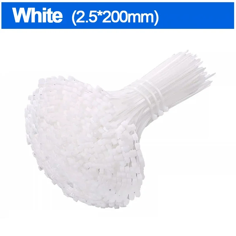 Cabos de náilon de plástico zip laços multi-purpose auto travamento cabo laços cinta fixação laço reutilizável fio envoltório para escritório em casa: 5x450mm / Branco