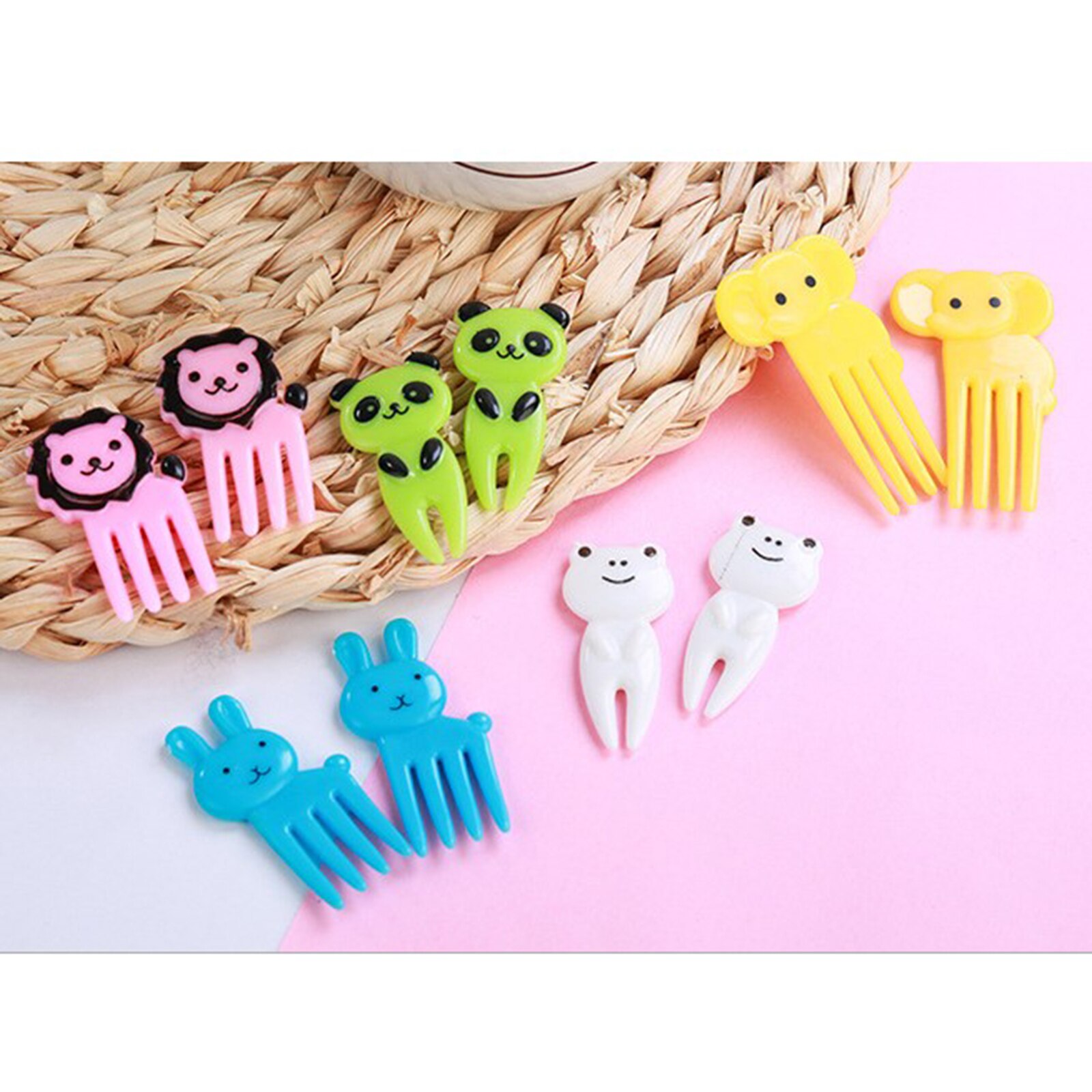 30pcs Kids Fruit Fork Toothpicks Lunch Box Accessories Tableware Decorative Sign Cartoon Animal Child Food Picks Fork