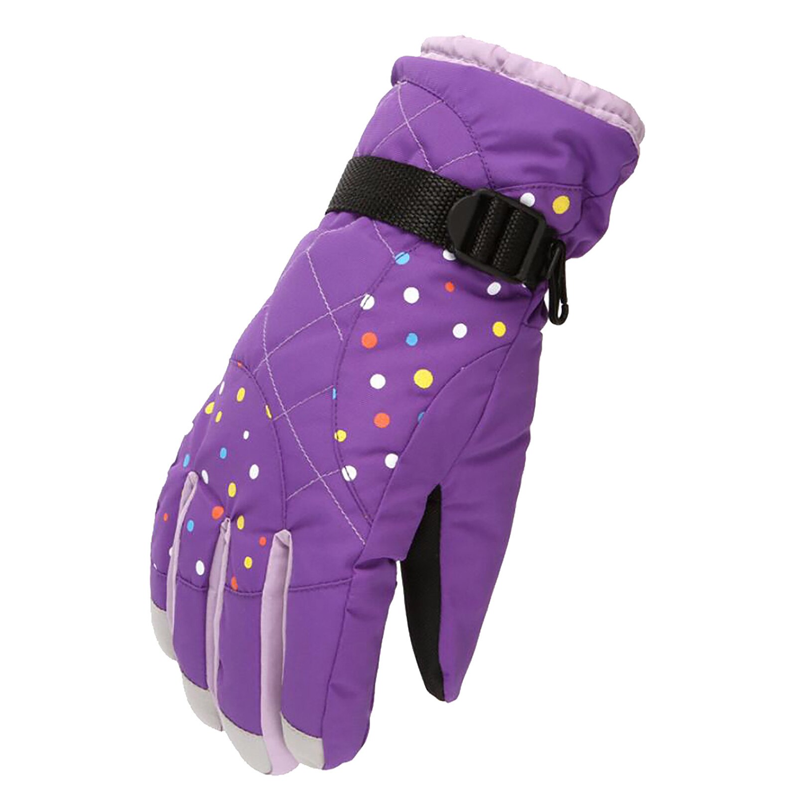 Winter Gloves For Kids Boys Girls Snow Windproof Waterproof Mittens Cycling Bicycle Bike Outdoor Camping Sports Ski Warm Gloves: Purple