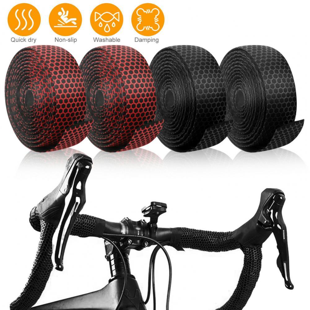 1 Set Bicycle Handlebar Tape Honeycomb Non-Slip Synthetic Sponge Bike Handle Bar Wrap for Outdoor Sports