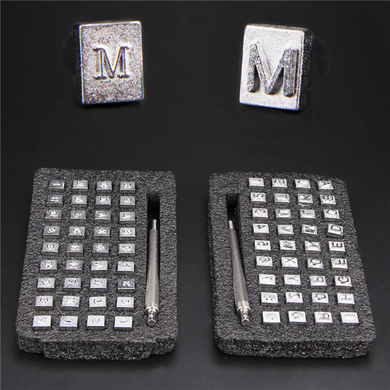 Juego de estampado de cuero con letras y números del alfabeto, perforadora de acero de 3,5/6,5mm, herramienta para artesanía de cuero, 36 piezas