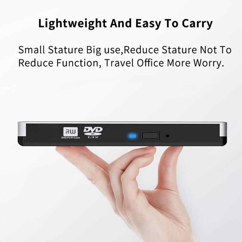 External CD DVD Drive USB 3.0 Ultra Thin DVD Player CD Burner for Laptop Mac Desktop WINXP WIN7 / 8/10 MAC OS VISATA