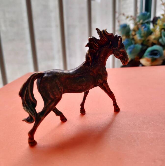 Statue en cuivre Collection ancienne archaize chinoise | Petite statue de cheval courant en laiton pur