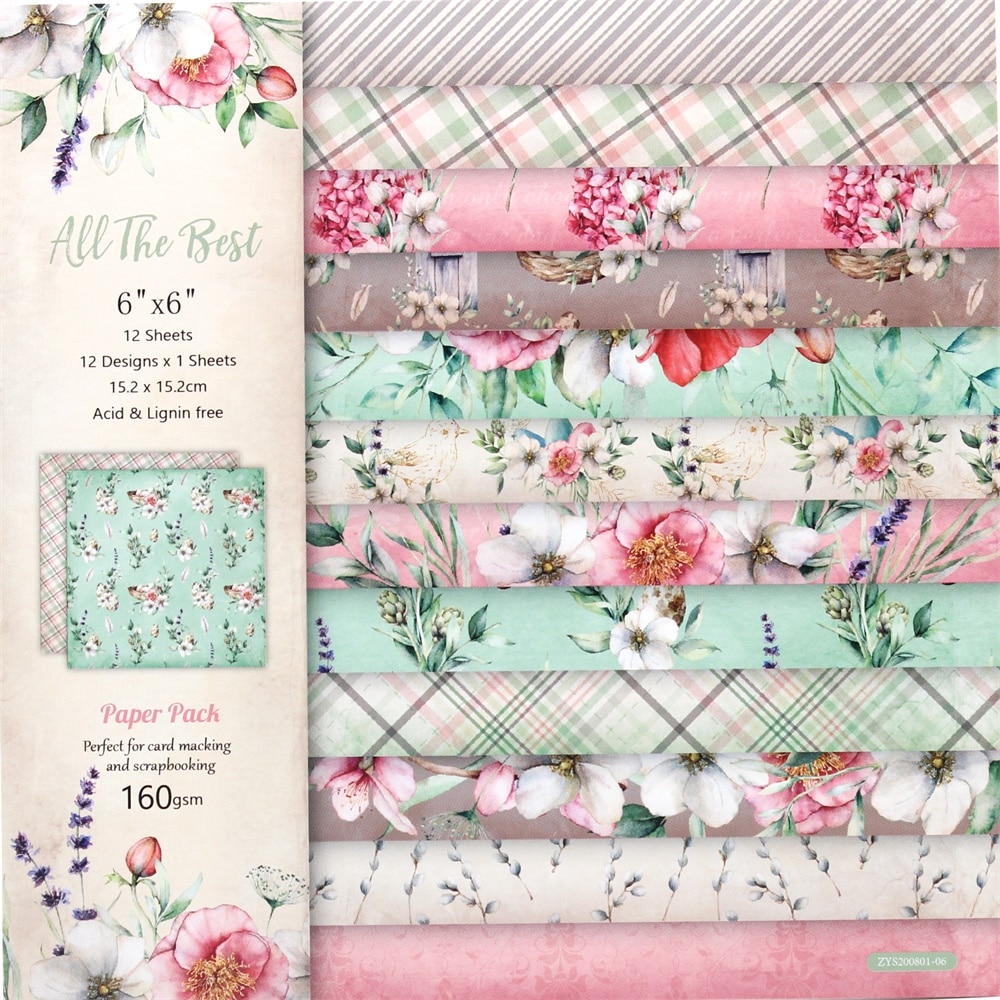 KSCRAFT 12 Sheets All The Best Scrapbooking Pads Paper Origami Art Background Paper Card Making DIY Scrapbook Paper Craft