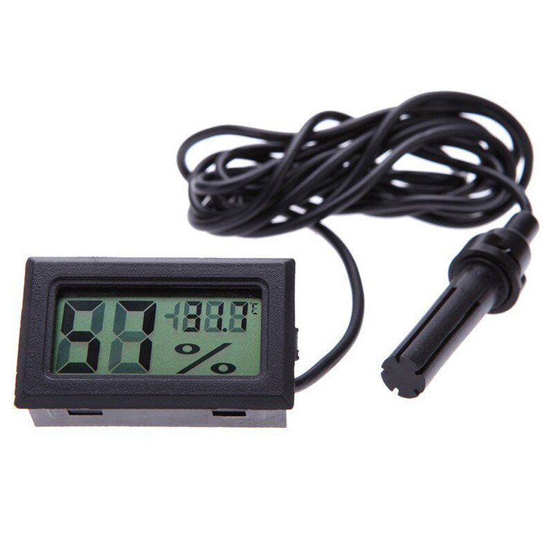 Digital Thermometer Hygrometer Mini LCD Humidity Meter Freezer Fridge Thermometer for -50~70 Coolers Aquarium Chillers: Black