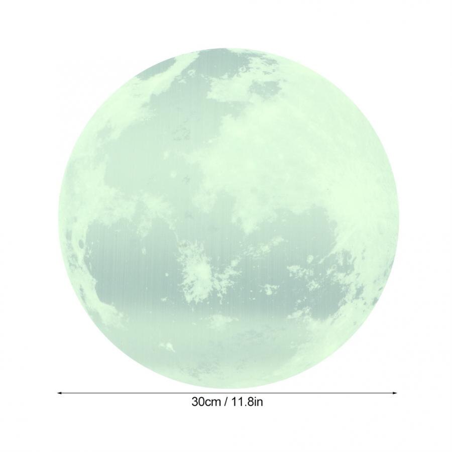 30 cm Lichtgevende Maan Vorm Gloeiende Muursticker Interieur voor Kinderkamer Slaapkamer Glow Stickers: Zilver