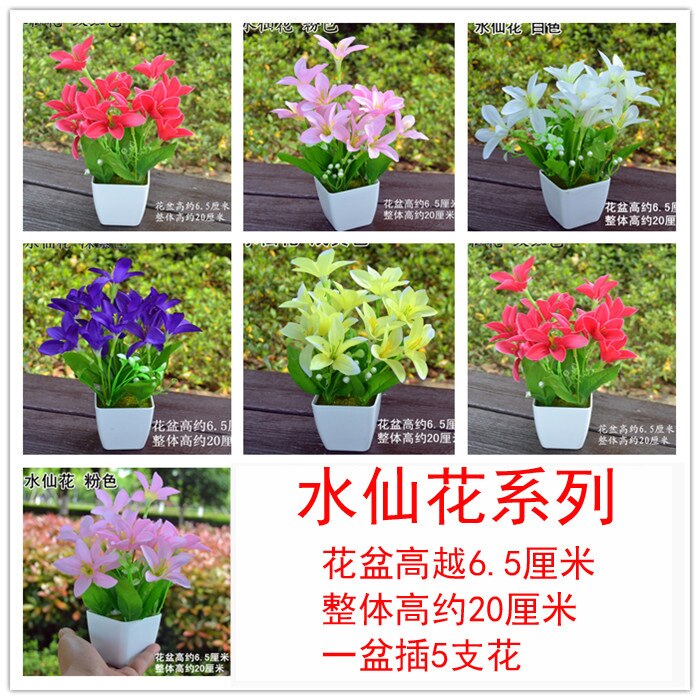 Artificial Narcissus Plants Bonsai Fresh Green Plants Bonsai Desktop Small Potted Office Mini Pot