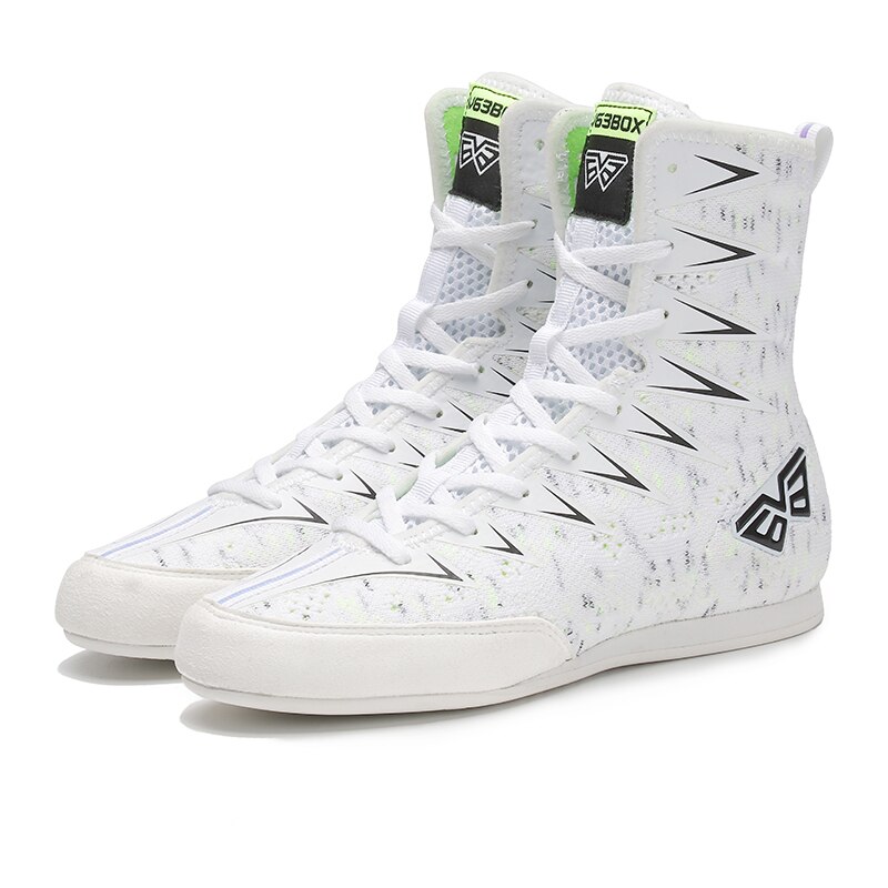 Big Boy Wrestling Shoes Kids Sport Shoes for Boys Mesh (Air Mesh) Big Children Wrestling Boots High Top Boxing Shoe Boy: White / 2
