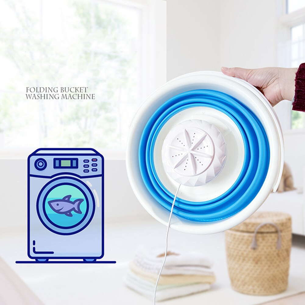 Mini ultralyd vaskemaskine foldbar spand type usb tøjvask vaskemaskine rengøringsmiddel til hjemmerejse