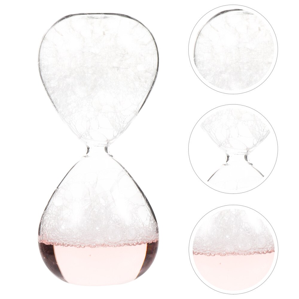 Glass Hourglass Sand Glass Timer Ornament Decorative Hourglass Sand Clock Decor: Pink