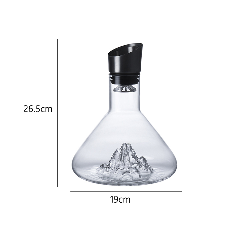1400 ml/1600 ml Kristal Ijsberg Karaf Huishoudelijke Rode Wijn Dispenser Premium Wijnglas Bar Luxe Wijnpot prachtige Whisky Pot: Chocolade