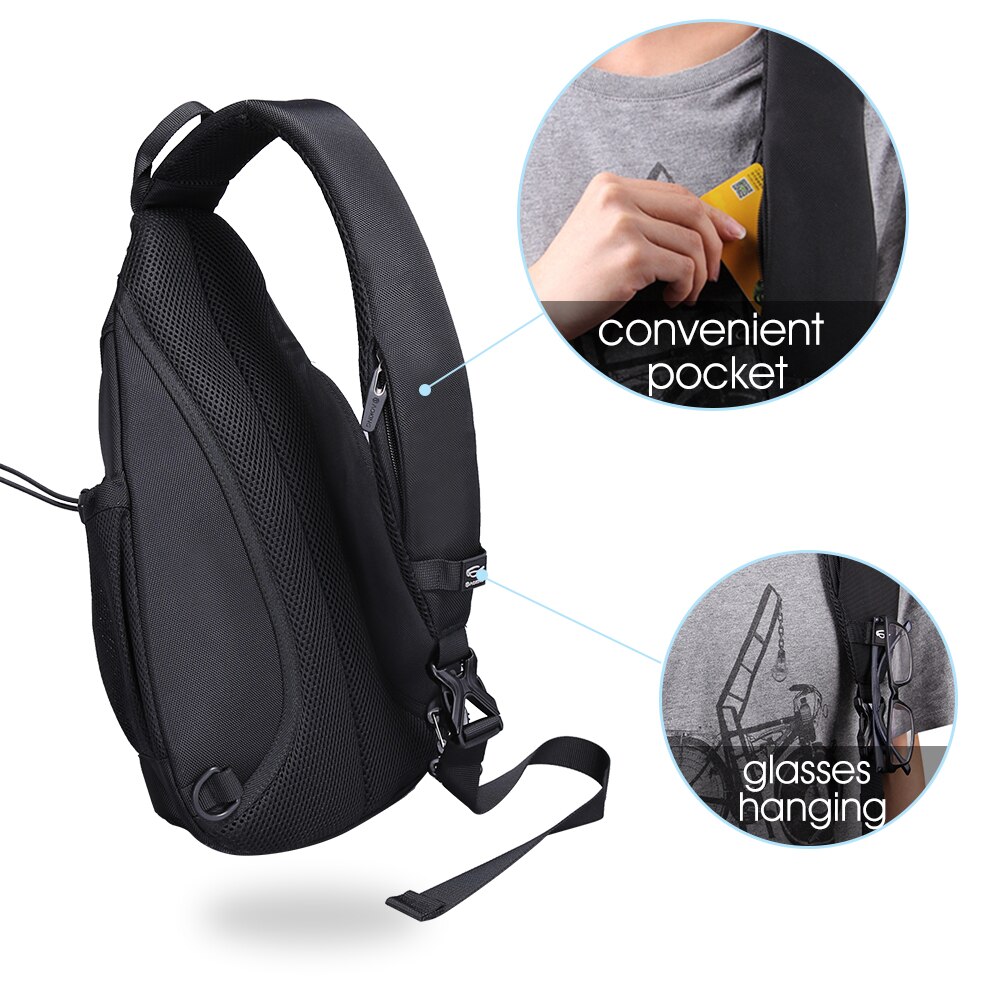 Aoking vattenform bröstväska stor kapacitet män seleväska vattentät resor daglig crossbody-väska axelväska