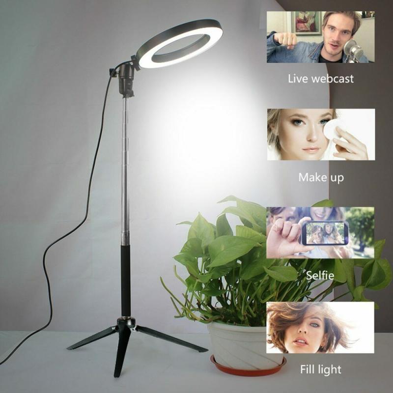 LED Studio Ring Licht Foto Video Lampe Licht Dimmbar Stativ Selfie Kamera Telefon Für Sony Canon Samsung Nikon