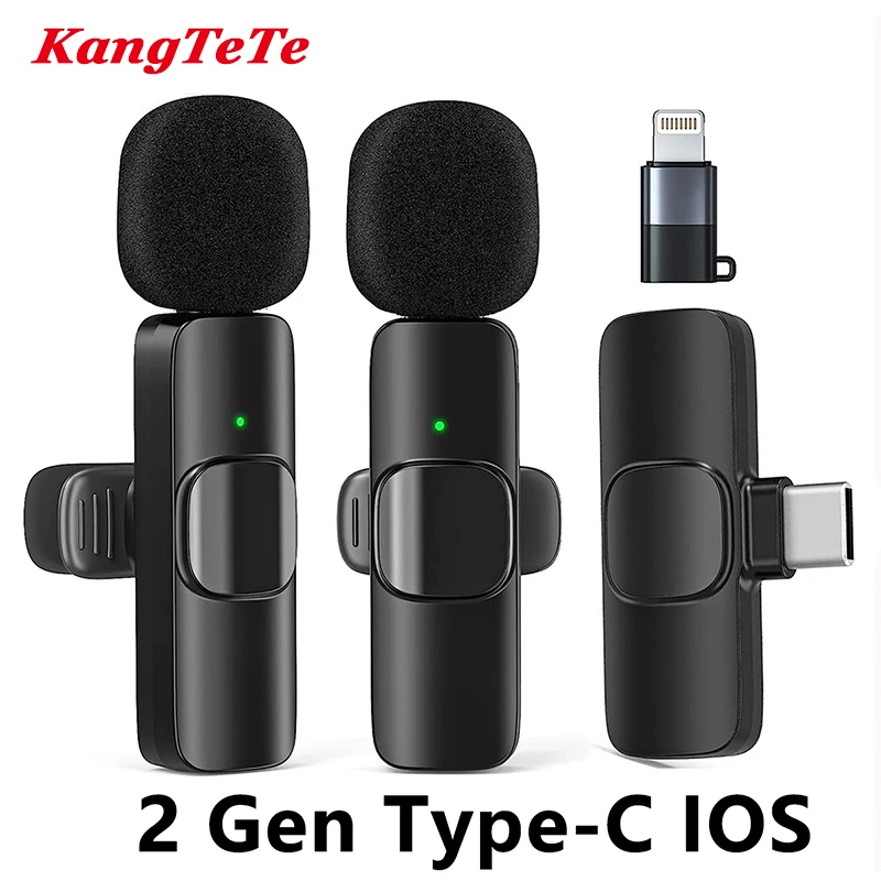 Lavalier Microphone Video Game Audio Room Recording Pickup 2.4G Wireless Mic for iPhone Android iPad Netbook lightning/Type C: WHITE