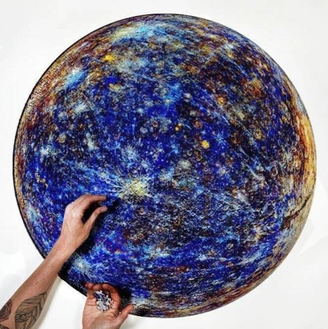 Round Moon Earth Puzzle 1000 Pieces for Adult Jigsaw Puzzle Toys Rainbow Constellations Jigsaw Puzzle 1000pcs Moon Circular Toy: mercury