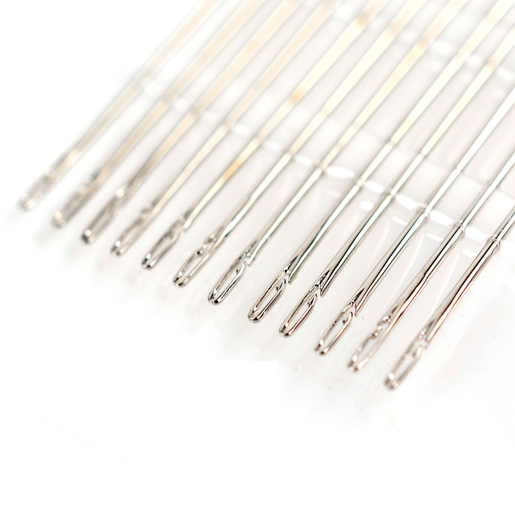 12pcs/set Easy To Use Hand Tool Art Craft For Old Man Self Threading Repair Stitch DIY Sewing Needle Blind Assorted Double Hole