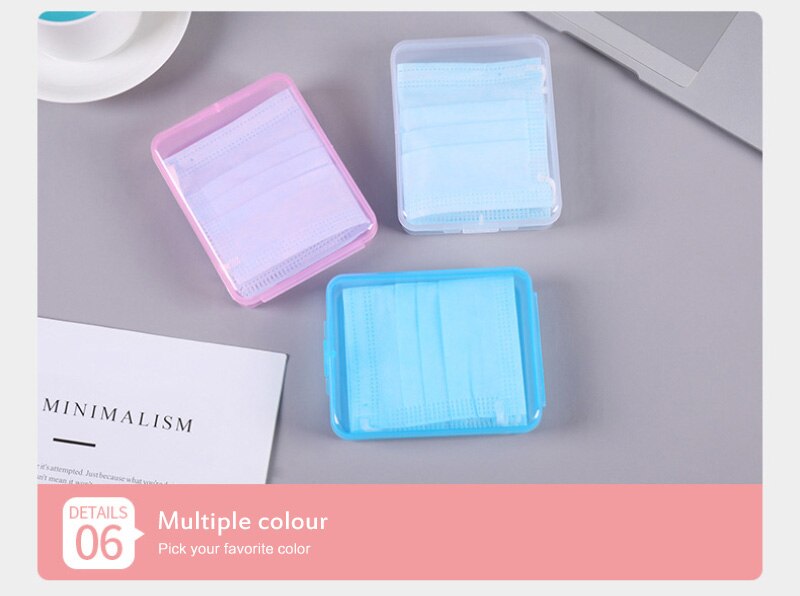 Dustproof Transparent Face Shield Mask Storage Box Moisture-Proof Disposable Face Nose Cover Organizer Holder Mask Storage Case