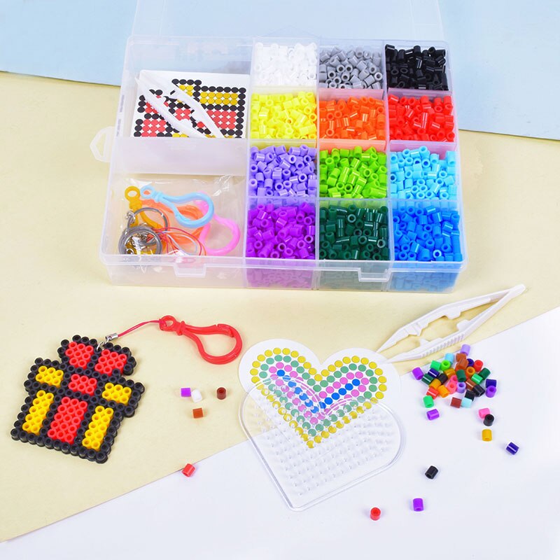 Jinletong 4080Pcs Perler Hama Kralen Set Voor Kinderen Zekering Ijzer Kralen 3D Puzzel Met Pegboards Strijken Papier Accessoire Zekering kralen Set