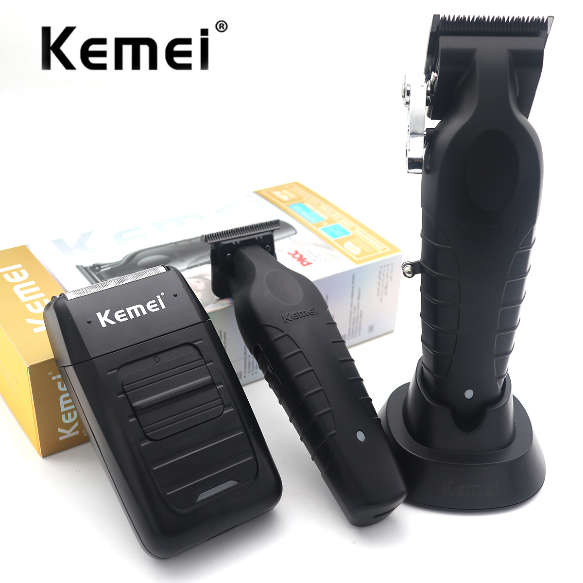 Kemei KM-2296 KM-2299 KM-1102 kit máquina de cortar cabelo profissional barbeador elétrico masculino máquina de corte de cabelo máquina aparador masculino