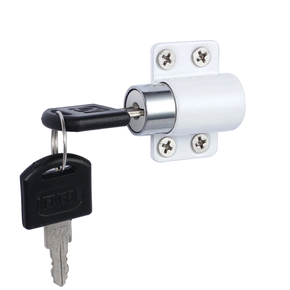 Aluminum Alloy Door Window Security Lock Window Restrictor Locks Sliding Window Lock Child Safety with 2 Keys: White-3