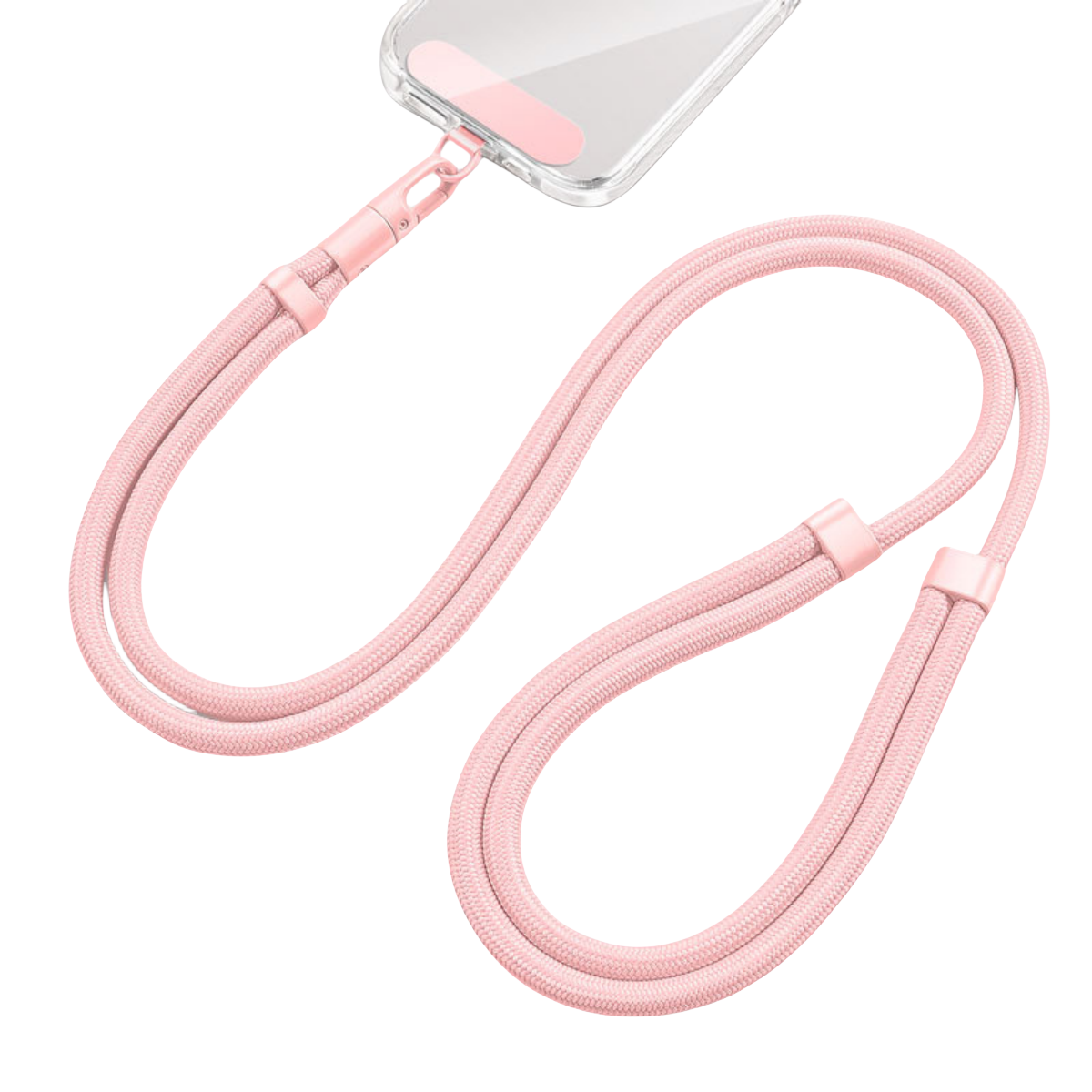 Universelles Telefon-Lanyard mit Clip, verbessert, Anti 360° ° Drehbarer, verstellbarer Hals-/Umhängegurt für alle Handyhüllen: Rosa