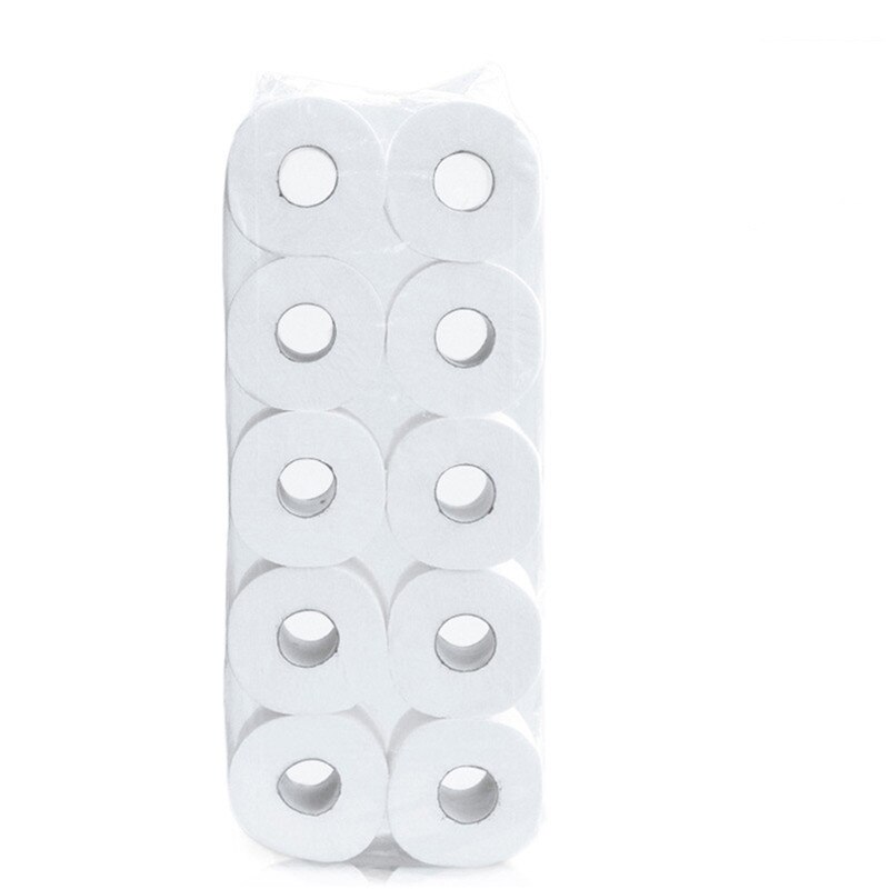 Rollo de papel higiénico de 4 capas para el hogar, rollo de 4 capas de pulpa de madera primaria, 10 rollos por lote