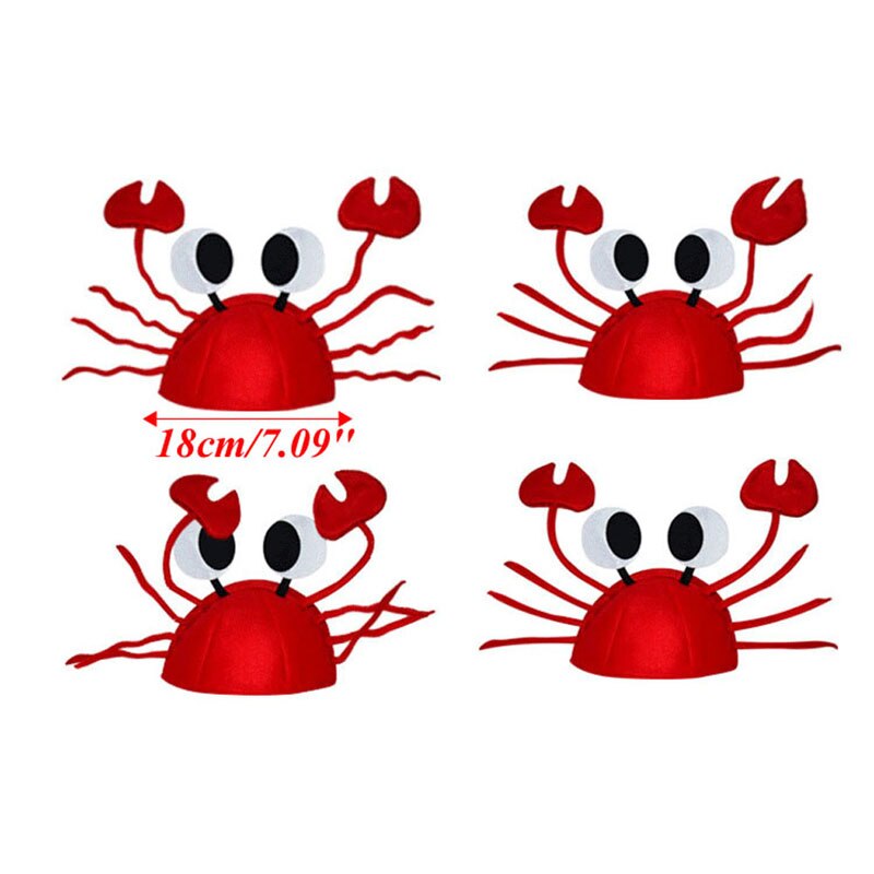 Jule rød hummer krabbe havdyr lue halloween kostyme fancy fest voksne barn lue til jul