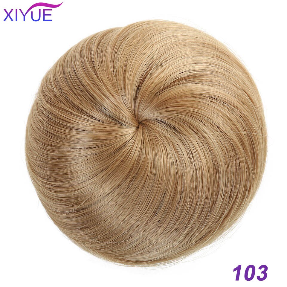 Syntetisk chignon donut gary brun farve hår bollepude elastisk hår reb gummibånd hårforlængelser på hestehale: 103