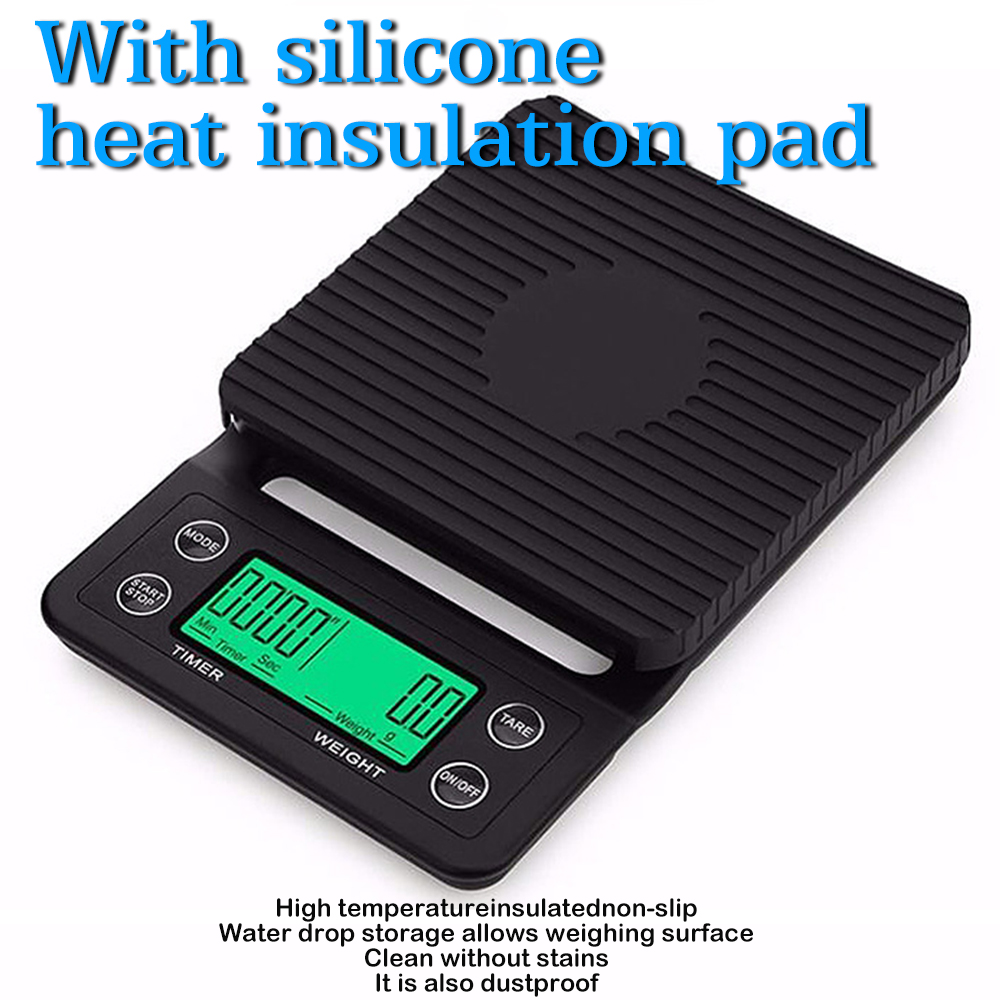 High Precision Coffee Scales Weight 0.1g With Timer Portable Electronic Digital Kitchen Scale LCD Numerical conversion