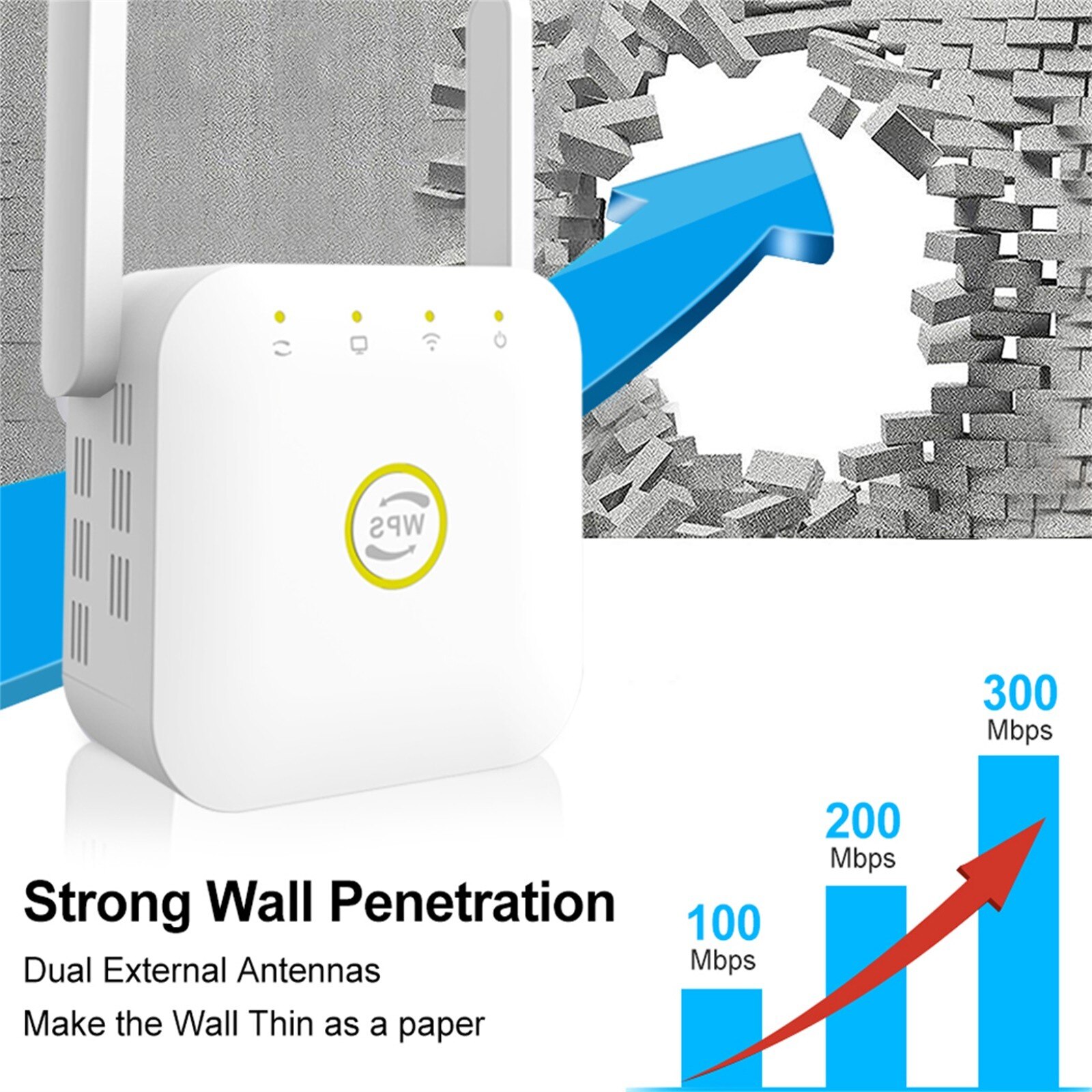 2.4GHz~2.4835GHz WiFi Repeater Wireless Extender 300M WiFi Range Extender,WiFi Signal Booster & Wireless Repeater/Amplifier